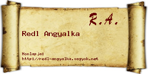 Redl Angyalka névjegykártya